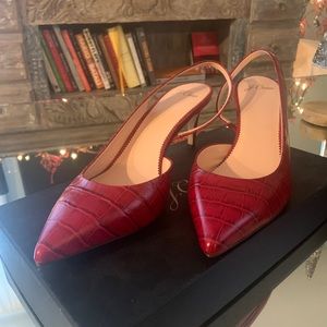 J. Crew Berry Red 3 Inch Heels (Size 10)